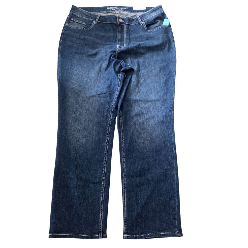 Maurices M Jeans Classic Straight Curvy High Rise Dark Wash Super Stretch 22W
